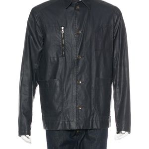 Rag & Bone Navy Wax Coated Utility Jacket 42